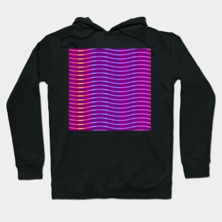 Wavy Lines Rainbow on Dark Magenta Hoodie